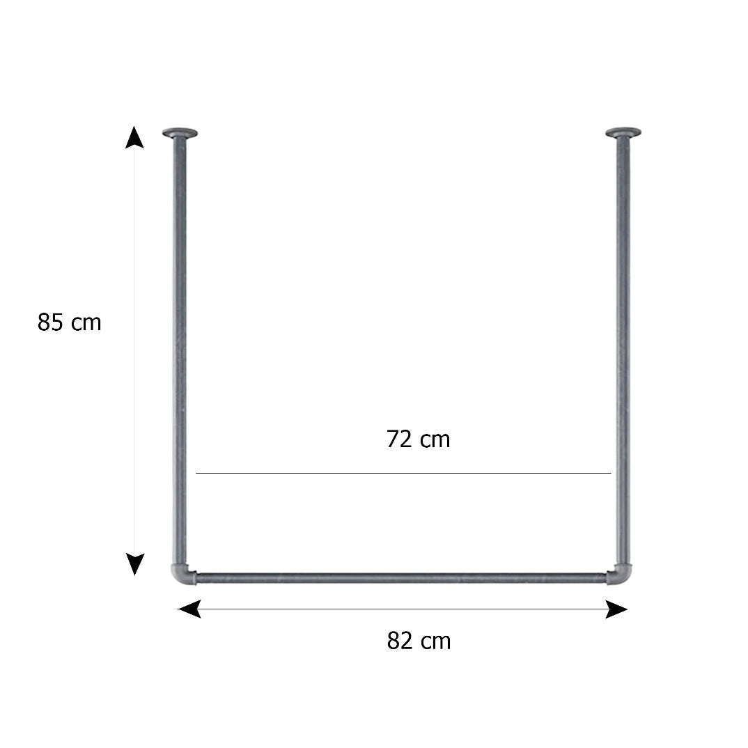 Skizze der Kleiderstange Höhe 85cm Breite 82cm