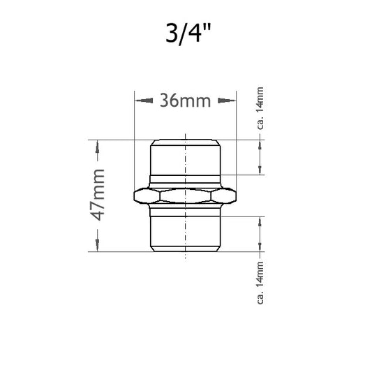 Doppelnippel AG/AG 3/4 ZOLL