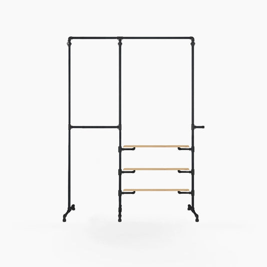 Ben Wood Freistehende Kleiderstange mit Regalen