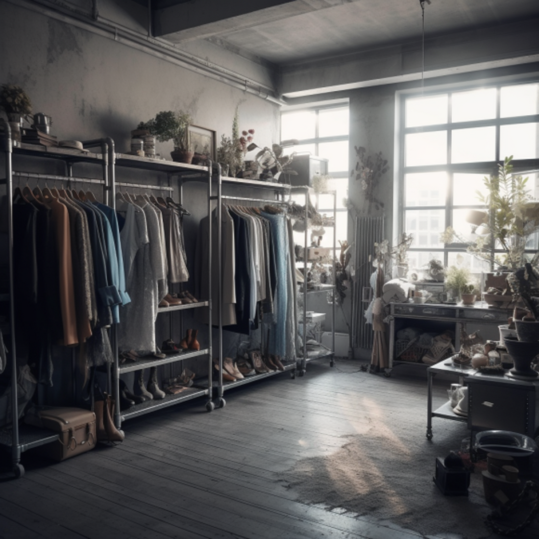Industrieller Chic: Frischen Sie Ihre Garderobe mit schwarzen Metallrohrkleiderstangen auf