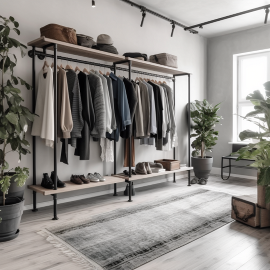 Schwarze Metallrohr-Kleiderstangen: Eine trendige und dauerhafte Aufbewahrungslösung für deine Garderobe