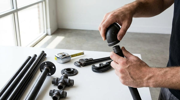 Fabriquer soi-même une tringle à vêtements en tubes DIY : le style industriel pour votre dressing