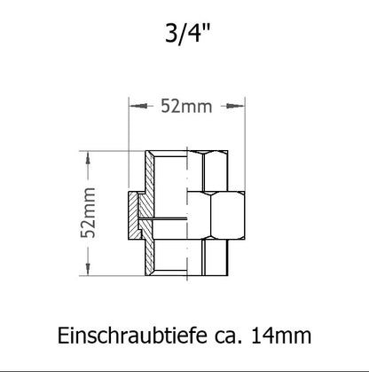 Verschraubung IG/IG 3/4 Zoll