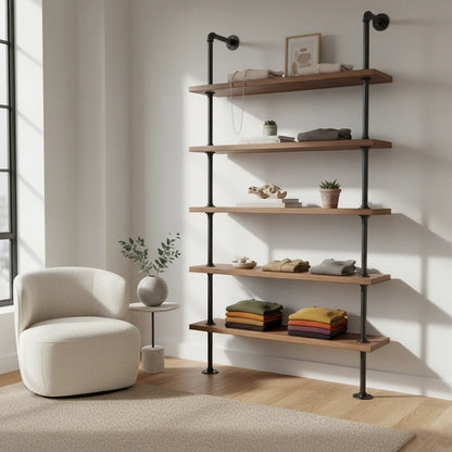 urb.style Karl im Wohnzimmer/ Schlafzimmer gefüllt mit Kleidung und Deko.