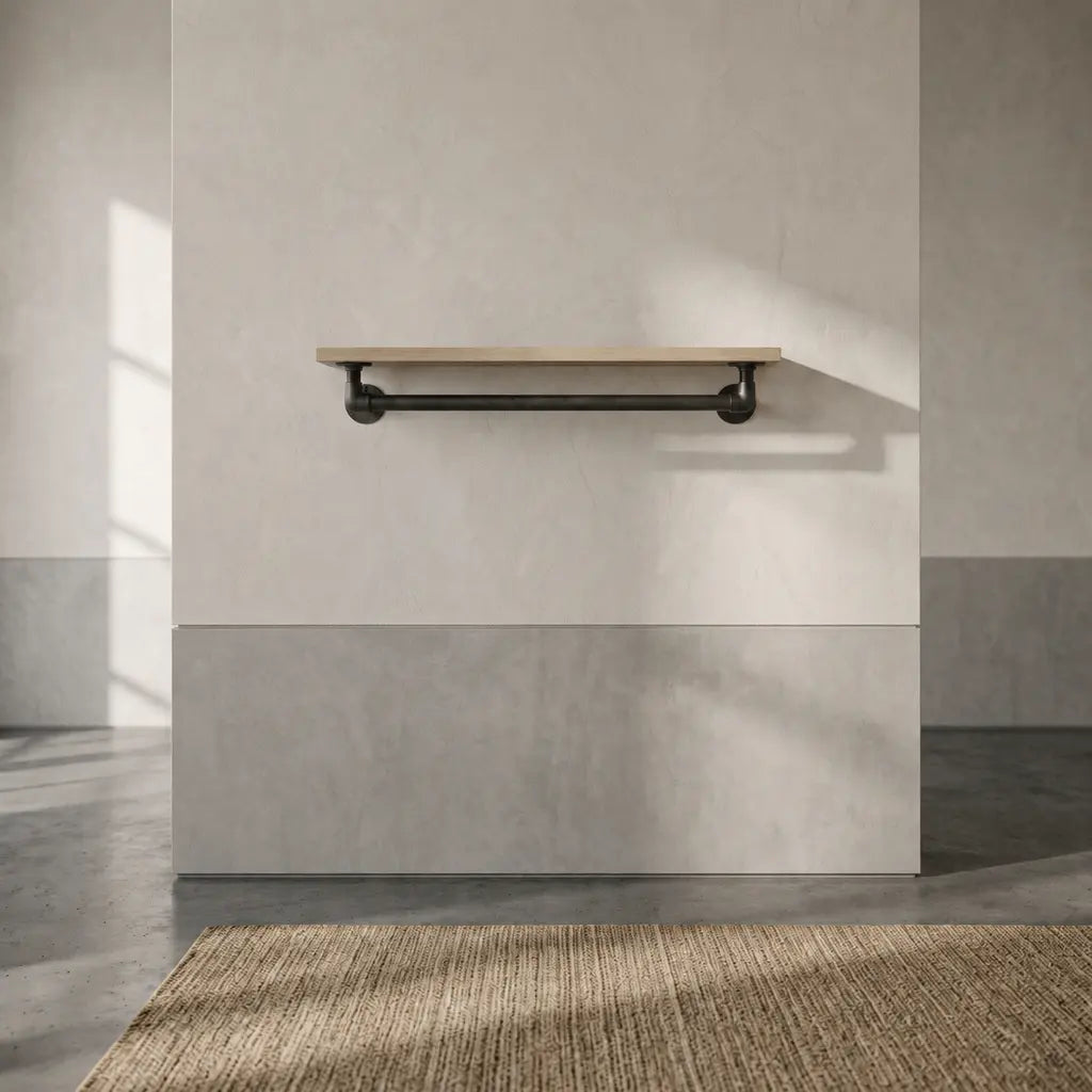 SILLY Elegant Wall Shelf with Clothing Rail