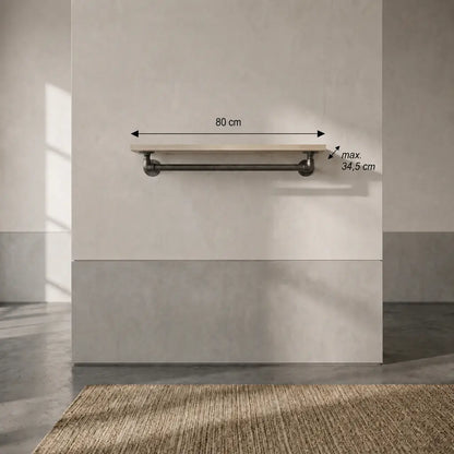 SILLY Elegant Wall Shelf with Clothing Rail