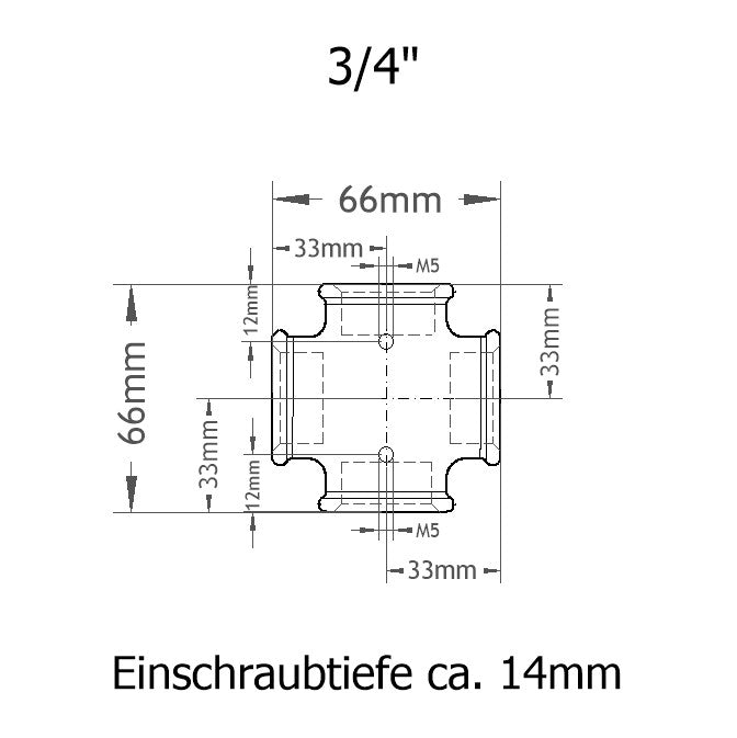 Kreuz mit Madenschraube