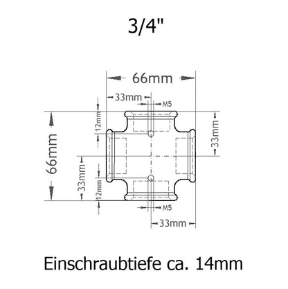 Kreuz mit Madenschraube