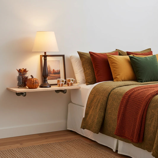 urb.style Willy im Schlafzimmer als Wandregal mit Lampe und Deko bestellt.