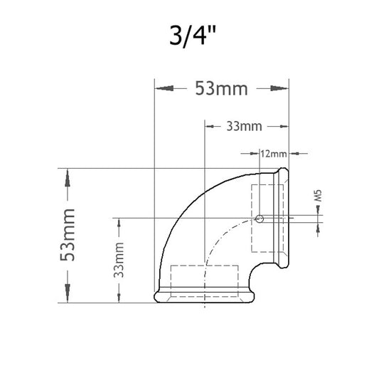 Winkel mit einer Madenschraube Skizze