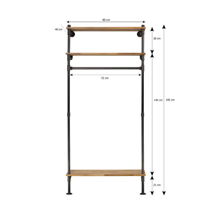 NINO Wandmontierte Garderobe mit Ablagefach