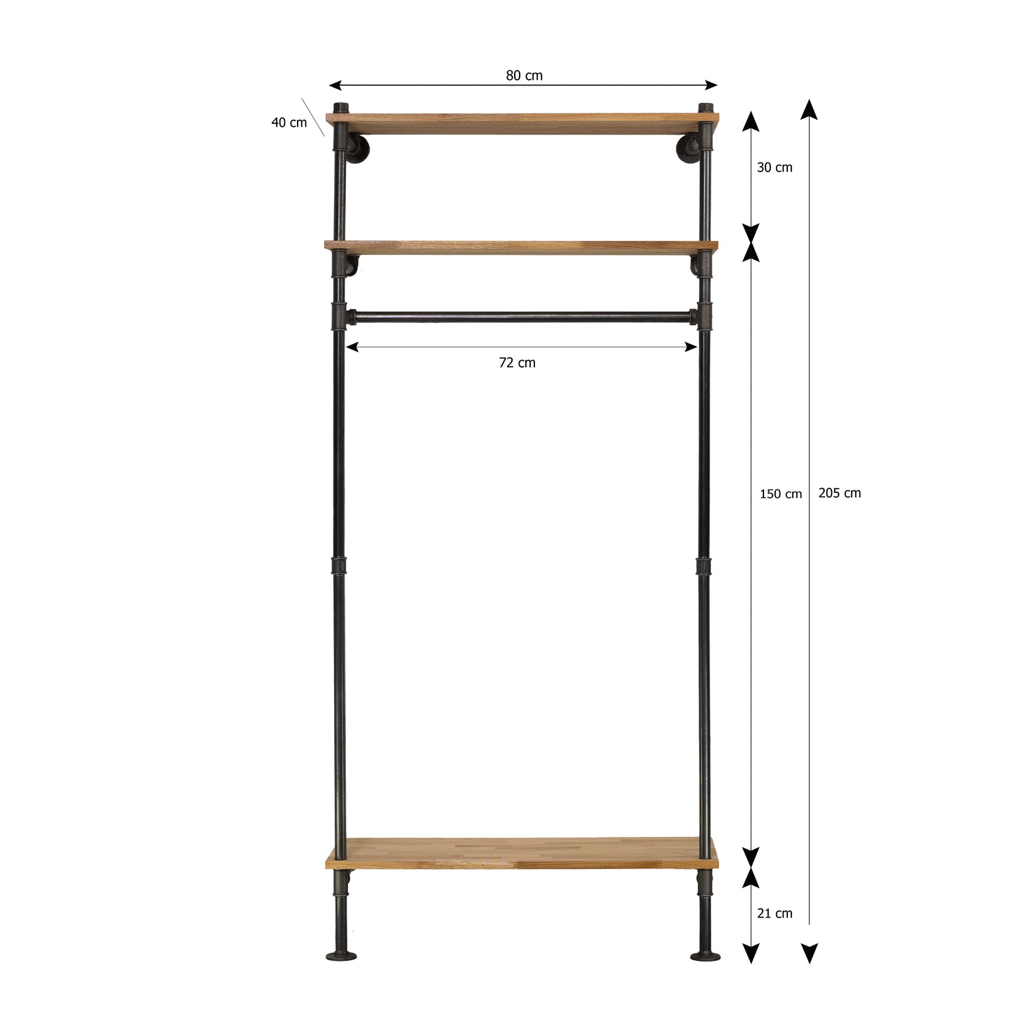 NINO Wandmontierte Garderobe mit Ablagefach