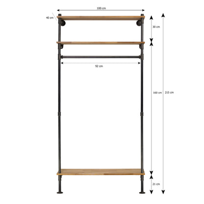 NINO Wandmontierte Garderobe mit Ablagefach